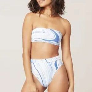 L*Space Beach Wave Strapless Swim Top & French Cut Swim Briefs